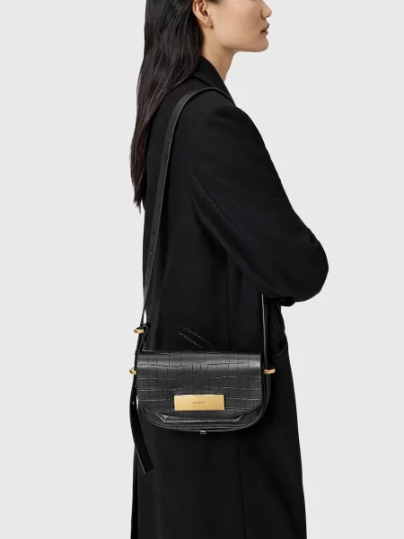 Шкіряна сумочка AllSaints чорний