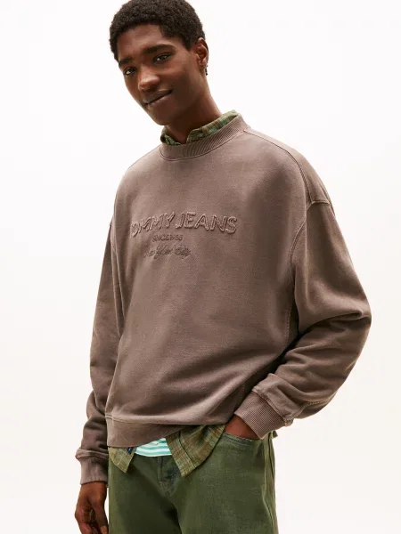Tommy Jeans Mikina NEW CLASSIC' hnedá