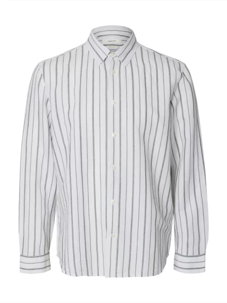 SELECTED Košile SLHCLAY šedá bílá