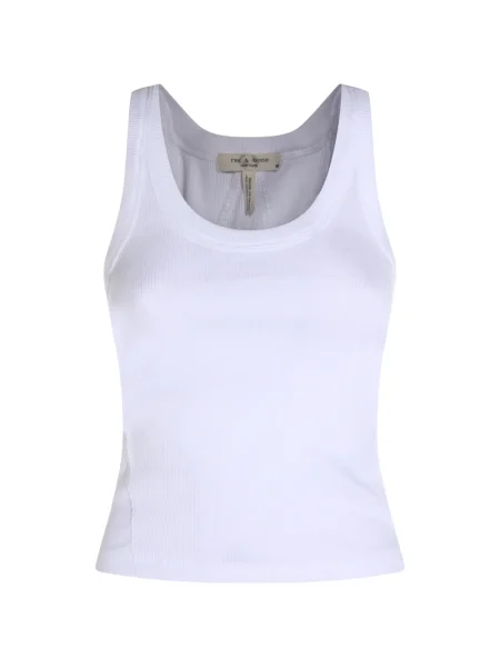 Top Rag & Bone cu nervuri alb