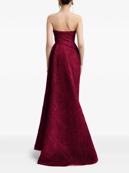 Rochie maxi Gemy Maalouf drapată fără bretele roșu