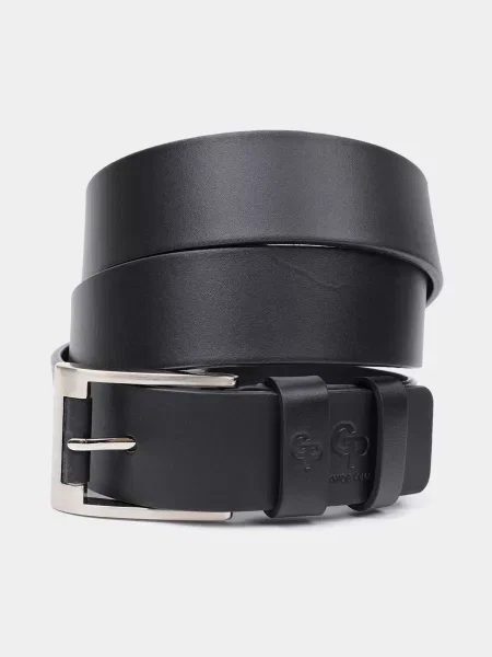 Кожаный ремень Grande Pelle с ремешками черный