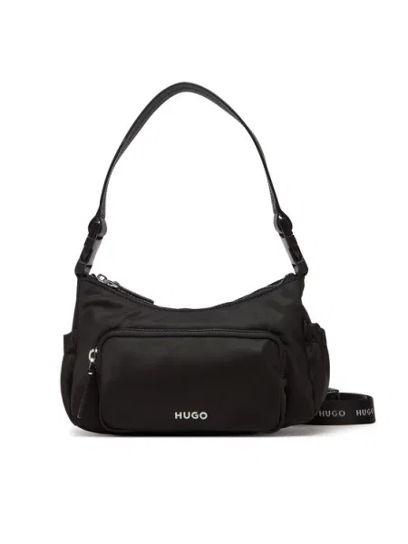 Ročna torba HUGO Shoulder Črna bel