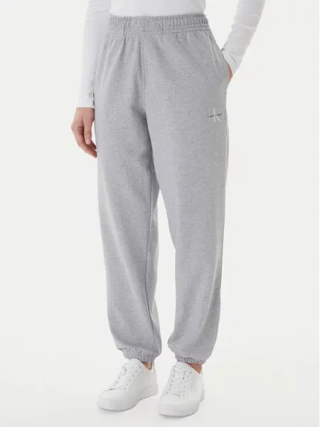 Calvin Klein Jeans Spodnji del trenirke Foil Monologo siva
