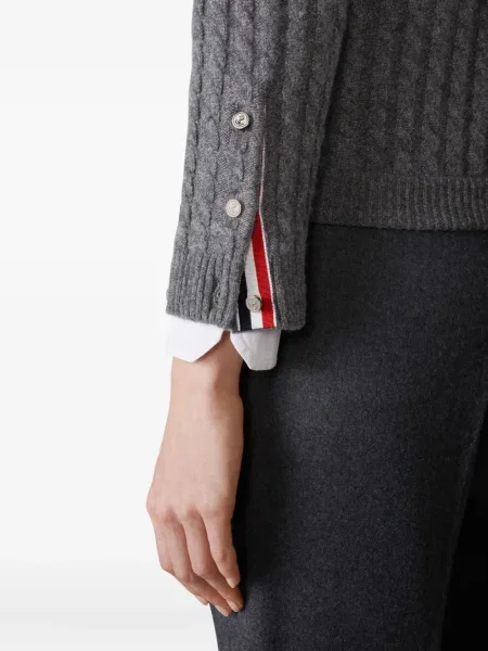 Cardigan Thom Browne din cașmir gri