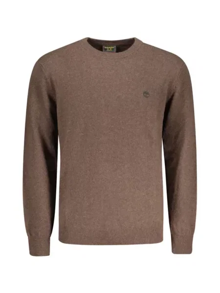Pulover Timberland cu broderie de lână maro