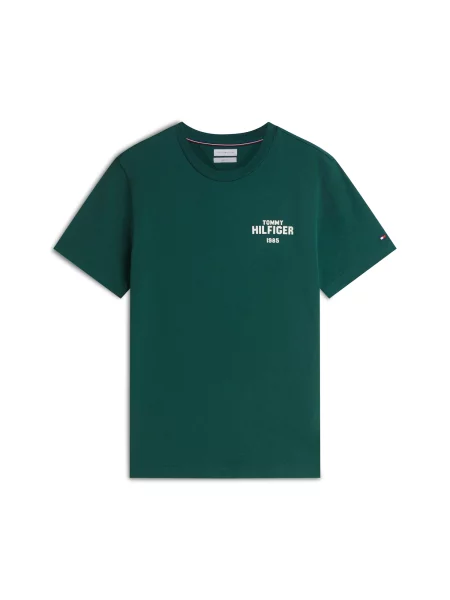 TOMMY HILFIGER Tricou verde smarald alb