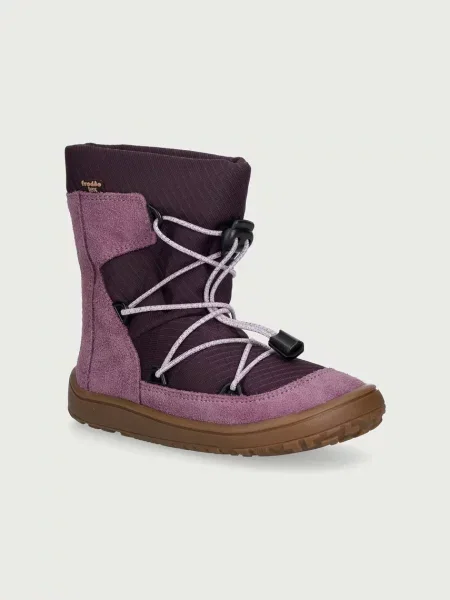 Froddo gyerek bőr téli cipő BAREFOOT TEX TRACK WOOL lila
