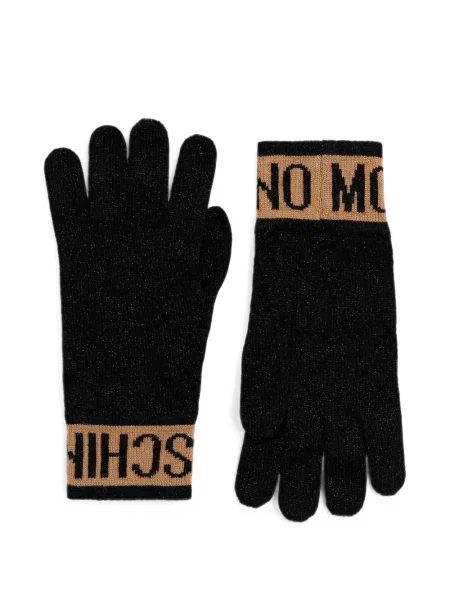 Mănuși Moschino tricotate cu autograf negru
