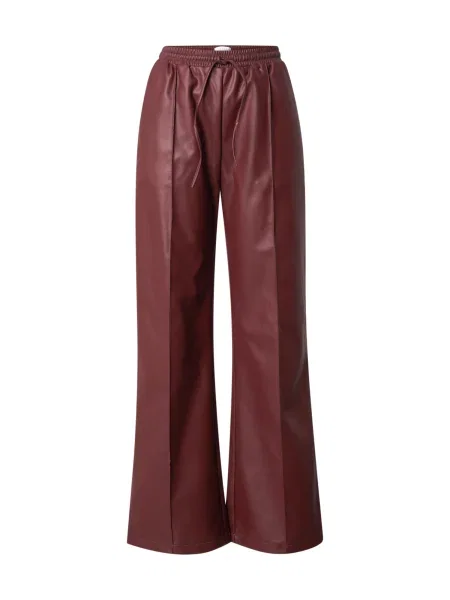 TOPSHOP Pantaloni cu dungă burgundy roșu