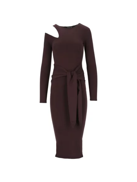 Rochie midi Federica Tosi cu legături maro
