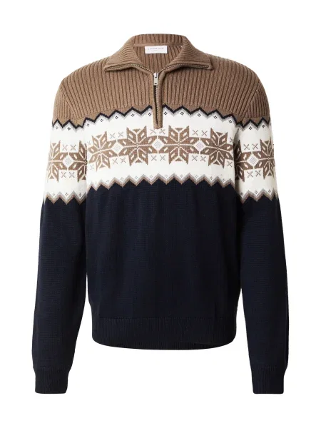 Lindbergh Pulover temno modra / mokka bela