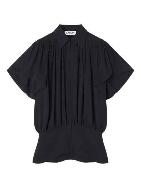 Top Lanvin plisat scurt negru