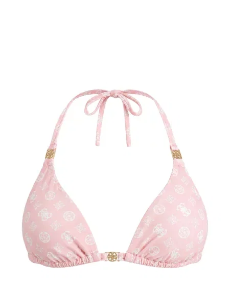 Top Guess cu imagine cu gât halter roz