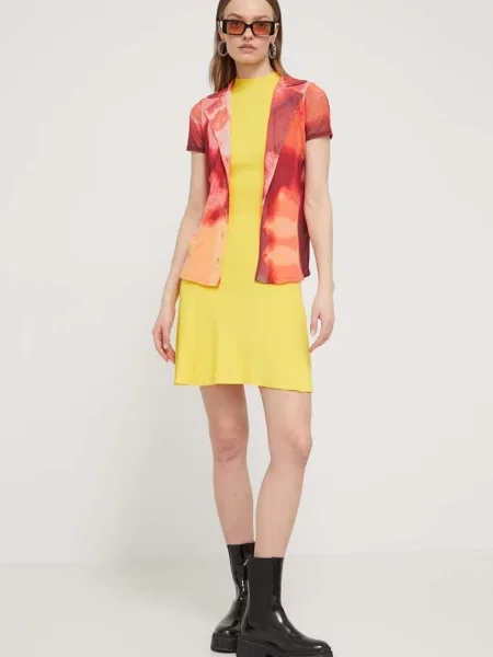 Сорочка Desigual NEREA regular класичний комір помаранчевий