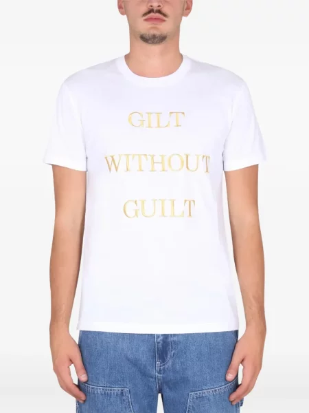 Tricou Moschino cu broderie alb
