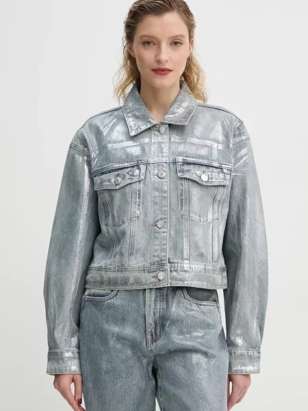 Gestuz geaca jeans femei de tranzitie albastru