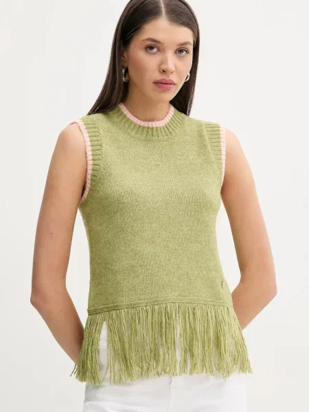 Never Fully Dressed kamizelka z domieszką wełny zielony