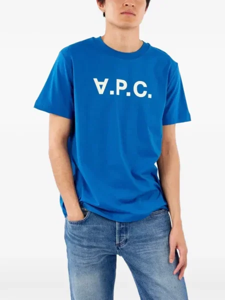 Tricou A.p.c. cu imagine albastru