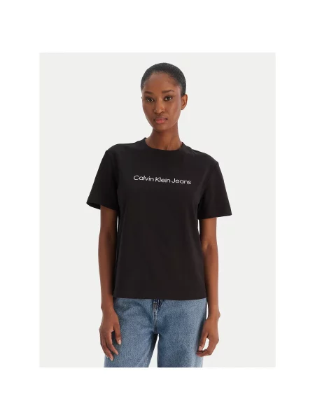 Calvin Klein Jeans Majica A- INST. LOGO CLASSI Casual Fit črna