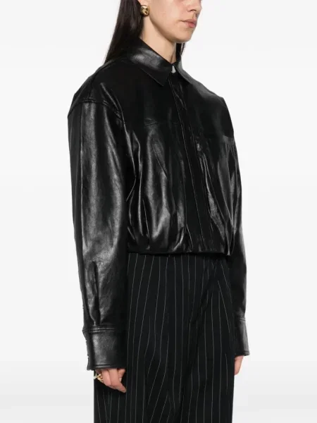 Decupat geanta de piele Sportmax negru