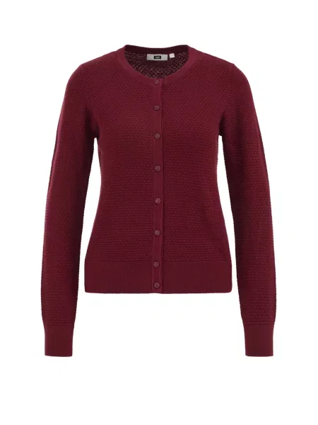 WE Fashion Geacă tricotată bordeaux roșu