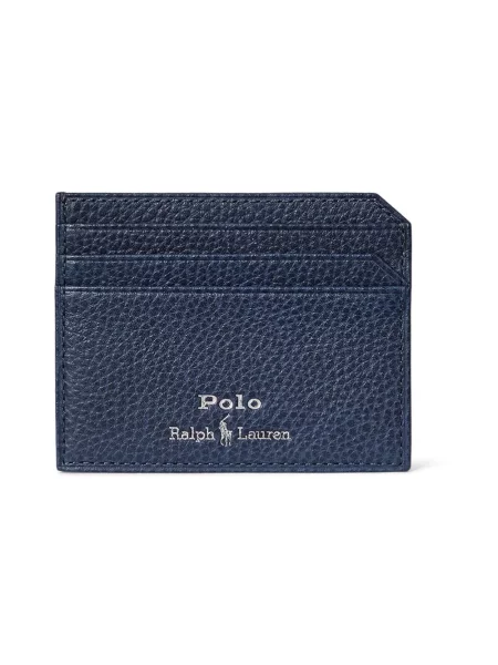 Polo Ralph Lauren etui na karty skórzane niebieski