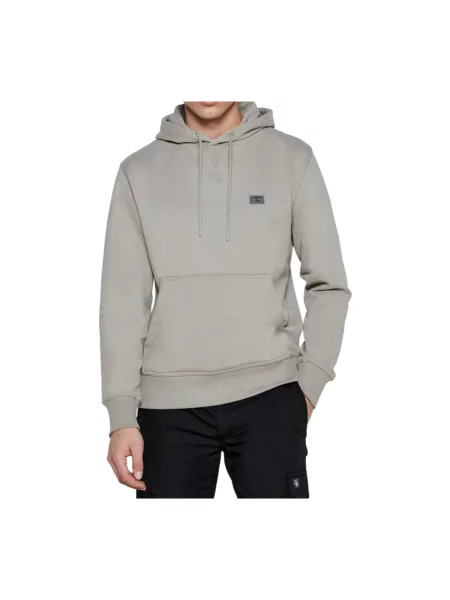 Calvin Klein Bluzy Mężczyzna XL Minimalistyczna bluza z kapturem szary