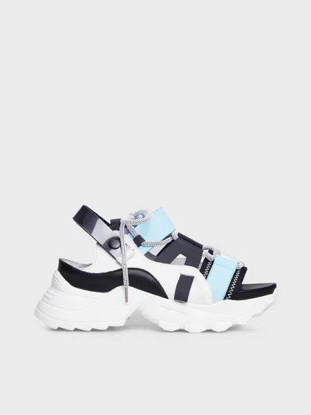 Сандалії PRPY шкіра/текстиль блакитний