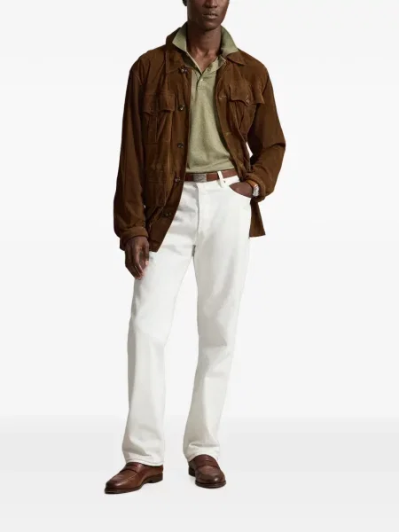 Hímzett csíkos galléros pólóing Polo Ralph Lauren kék