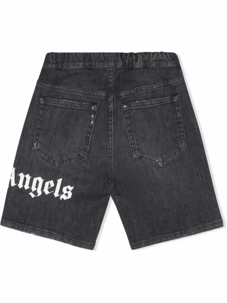 Szorty jeansowe dziecięce Palm Angels czarne
