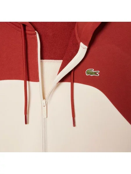 Lacoste Kolorowa Bluza Z Kapturem Zapinana Na biały