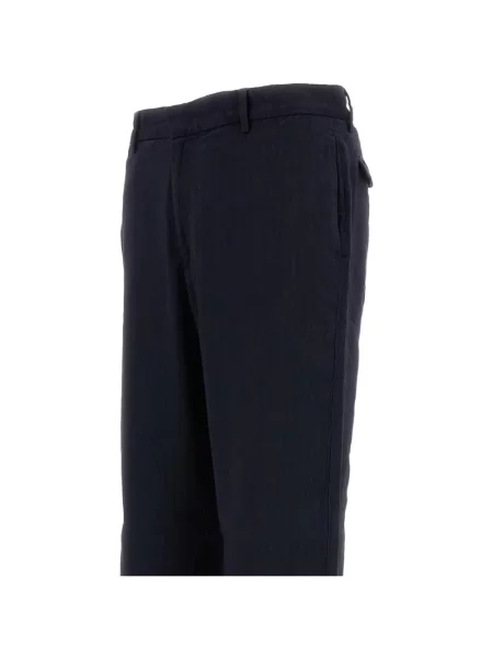 Pantaloni Barena cu model herringbone albastru