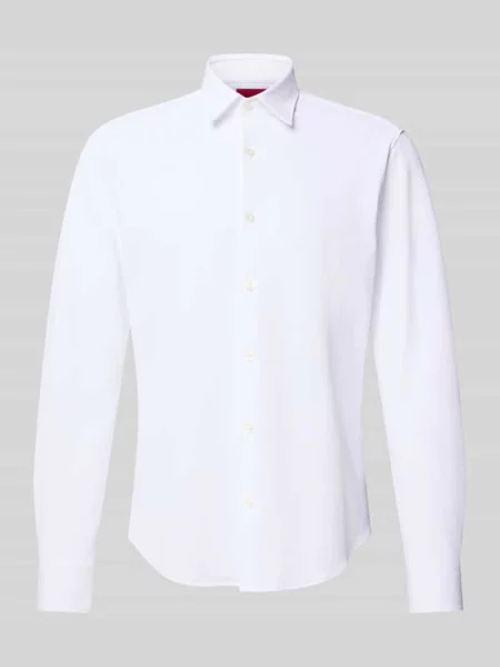 Koszula biznesowa o kroju slim fit z fakturą model ‘ERMO’ Hugo biała