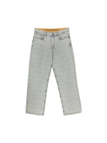 Szerokie jeansy Emporio Armani niebieskie