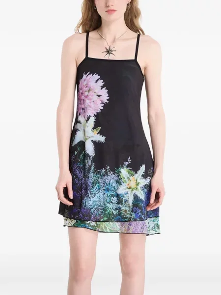 Rochie mini Desigual cu model floral cu imagine verde