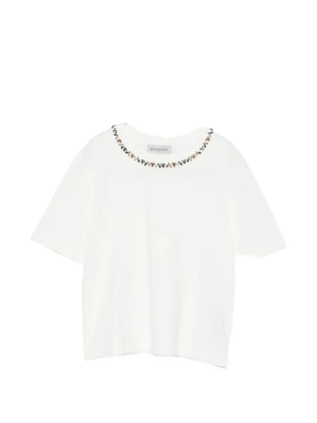 Koszulka Ermanno Firenze z okrągłym dekoltem biała