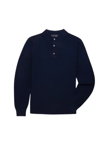 Koszulka polo Brooks Brothers wełniana niebieska