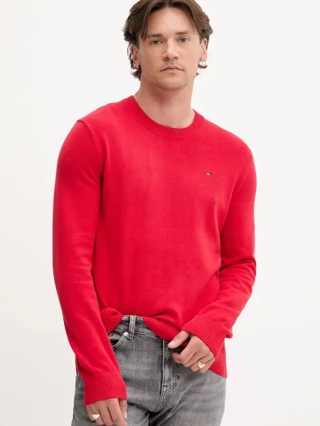 Пуловер Tommy Jeans бордо червено