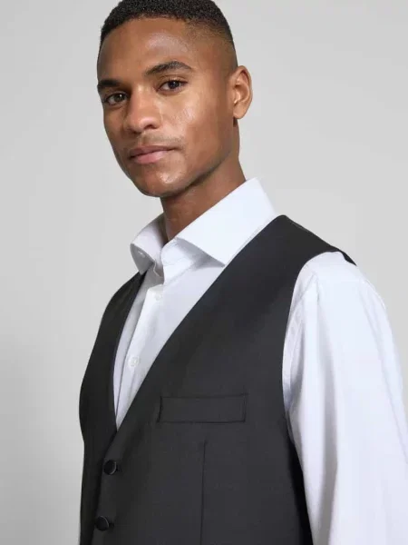 Kamizelka o kroju super slim fit z dodatkiem streczu model ‘Cifistivo’ Cinque czarna