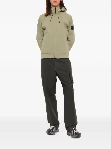 Geacă Stone Island cu glugă cu strasuri verde