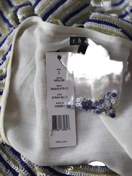 Rochie mini Theory cu paiete cu dungi de costum