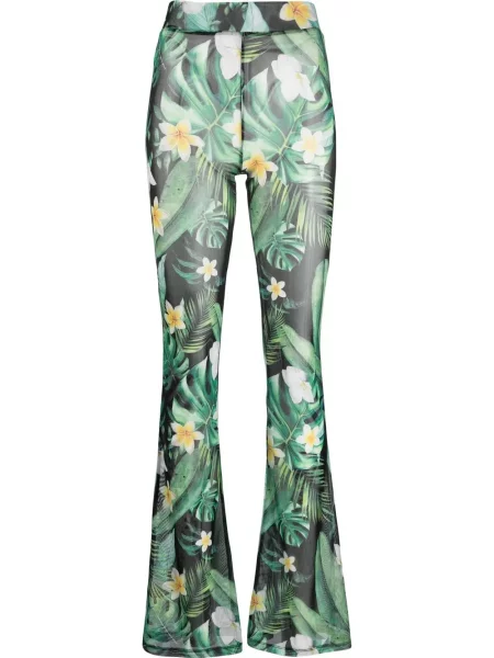 Pantaloni Philipp Plein cu imagine tip Hawaii verde