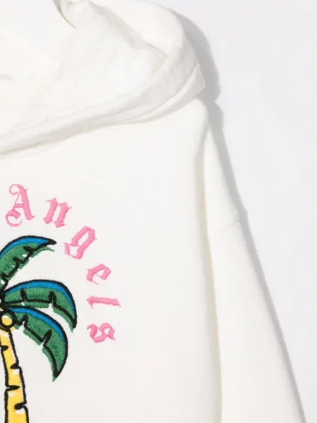 Bluza z kapturem dziecięca Palm Angels biała