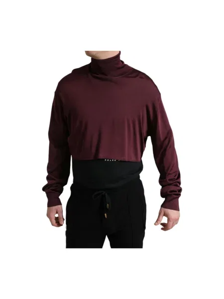 Sweter z golfem Dolce And Gabbana do golfa brązowy