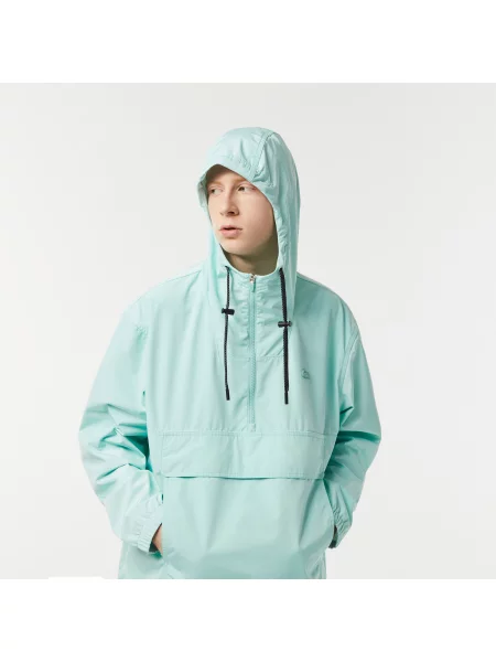 Lacoste Krótka Kurtka Z Kapturem zielona
