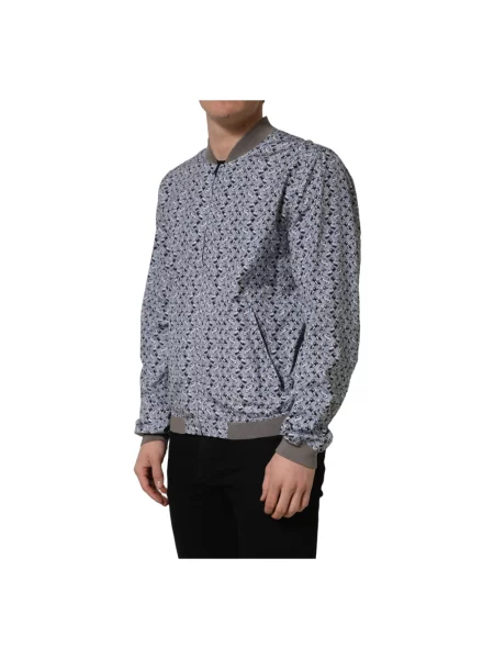 Kurtka bomber Dolce And Gabbana z nadrukiem niebieski