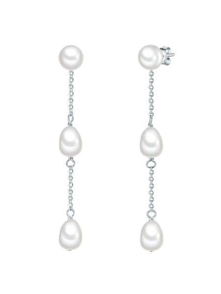 Valero Pearls Cercei argintiu / perlat alb