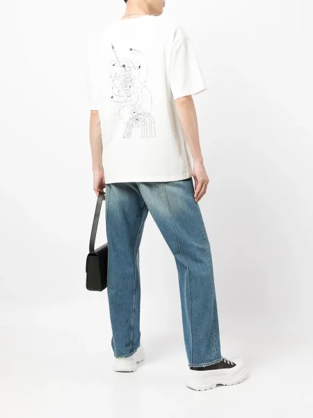 Scurt tricou C2h4 cu imagine alb