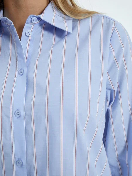 Minus Bluză Liora albastru deschis alb